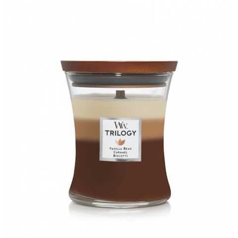 Ароматична свічка з тришаровим ароматом Woodwick Medium Trilogy Cafe Sweets 275 г